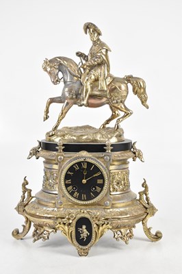 Lot 304 - A French silvered metal and black slate...