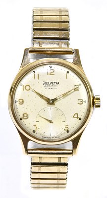 Lot 1700 - HELVETIA; a gentleman’s 9ct gold cased...