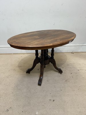 Lot 1264 - A late 19th century inlaid walnut loo table on...