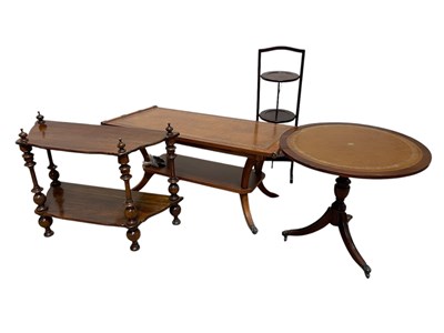 Lot 1299 - A Victorian two tier whatnot, height 59cm, a...