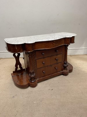 Lot 1267 - A Victorian marble top serpentine fronted...