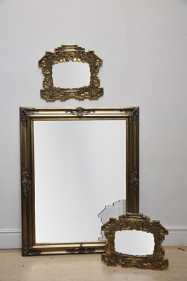 Lot 1021 - A large modern silvered rectangular wall...