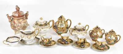 Lot 754 - NORITAKE; a bachelor service with gilt floral...