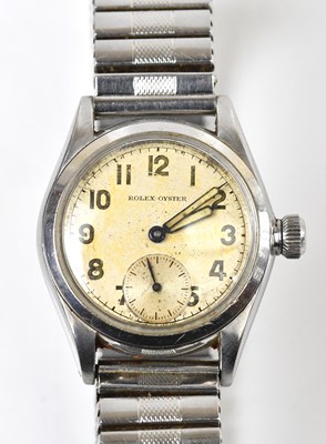 Lot 576 - ROLEX; an Oyster stainless steel wristwatch,...