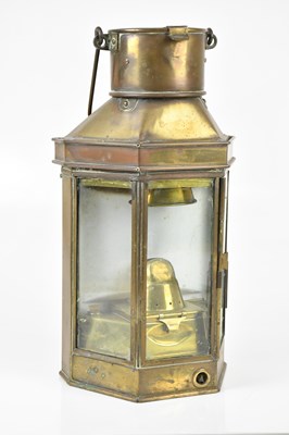 Lot 1389 - A 20th century brass ship's lamp, height 41cm.