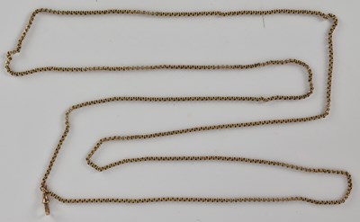 Lot 1189 - A 19th century 9ct rose gold muff chain,...