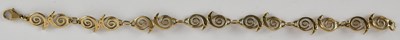 Lot 1306 - A 9ct gold contemporary link bracelet, with...