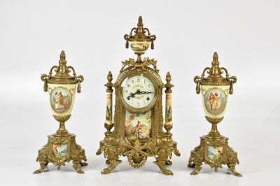 Lot 308 - A reproduction French Regency style brass...