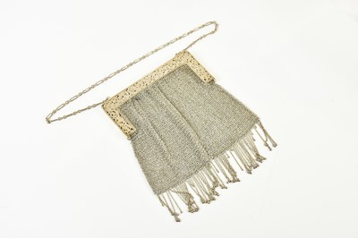 Lot 1054 - A 20th century sterling silver evening bag,...