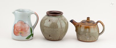 Lot 315 - JOHN JELFS (born 1946); a stoneware teapot...