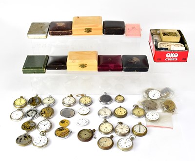 Lot 1155 - A watchmaker’s lot of pocket watches, parts,...