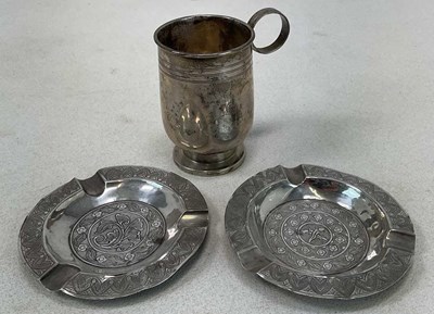 Lot 1077 - A George VI hallmarked silver Art Deco design...