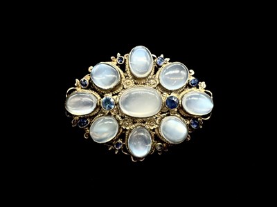 Lot 1163 - An Arts and Crafts white metal moonstone and...