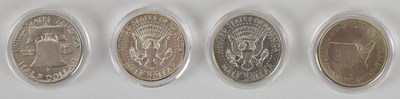 Lot 1485 - Four silver half dollar coins comprising 1953...