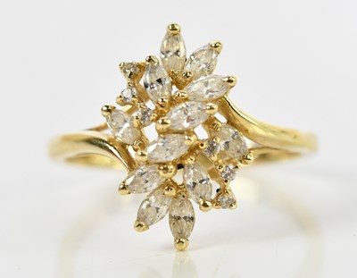 Lot 102 - A 14ct yellow gold cubic zirconia set dress...