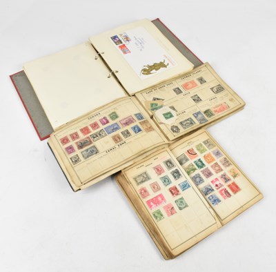 Lot 350 - WORLD STAMPS; in three junior type albums...