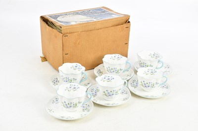 Lot 1665 - SHELLEY; a 'Blue Rock' part tea service...