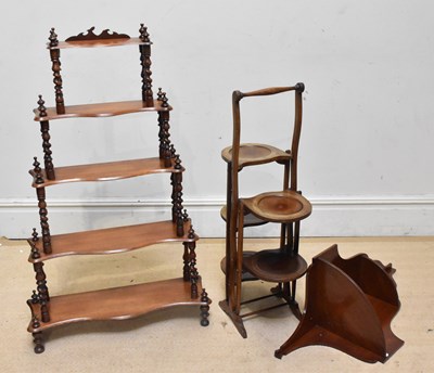 Lot 1271 - A Victorian five-tier serpentine fronted...