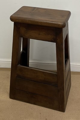 Lot 685 - A stained pine vaulting box, height 86cm,...