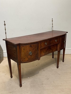 Lot 1157 - An Edwardian mahogany sideboard, with raised...