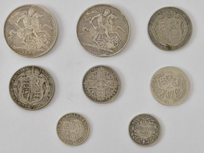 Lot 1446 - GB COINS; an 1890 Victoria full crown, 1893...