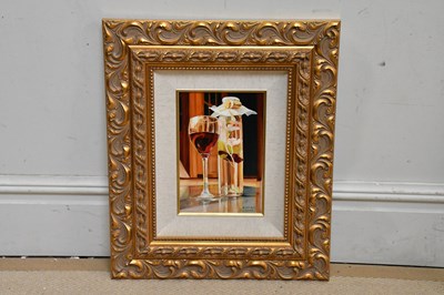Lot 530 - E DENIS; oil on canvas, still life study of a...