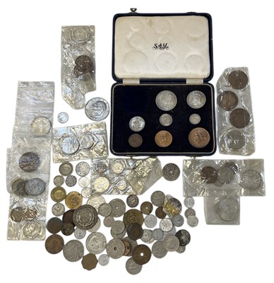 Lot 1471 - SOUTH AFRICAN COINS; a 1952 cased nine coin...