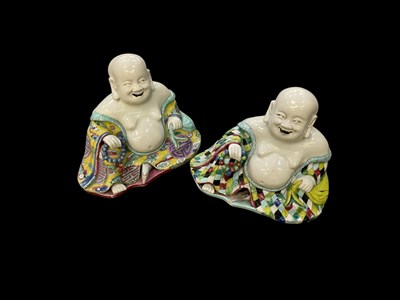 Lot 618 - Two early 20th century Chinese hand painted...
