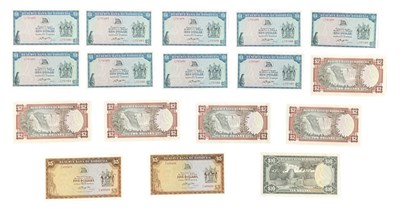 Lot 1463 - RHODESIAN BANKNOTES; nine one dollar notes...