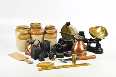 Lot 1489 - An assortment of metalware including copper...