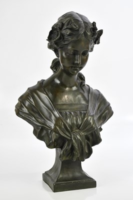 Lot 1550 - An Art Nouveau style bronzed metal bust of a...