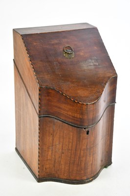 Lot 1337 - A 19th century inlaid mahogany serpentine...