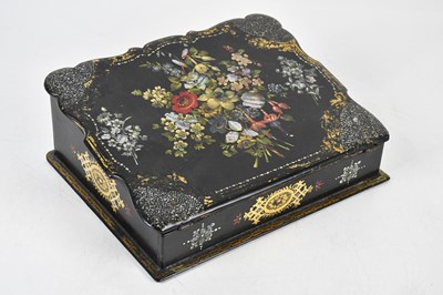 Lot 1355 - A Victorian papier-mâché mother of pearl...