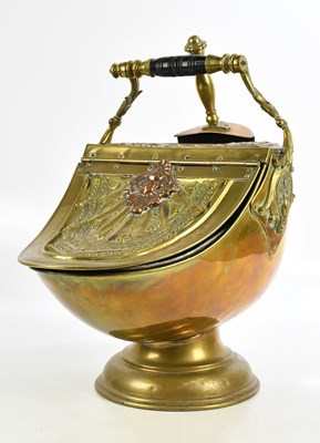 Lot 1483 - A 19th century brass and copper helmet shaped...