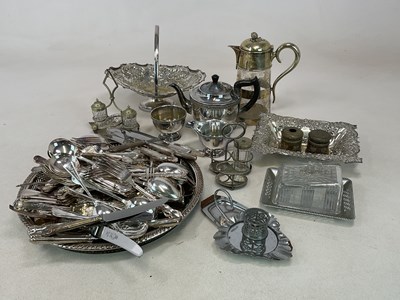 Lot 1007 - A quantity of silver plated items, including...