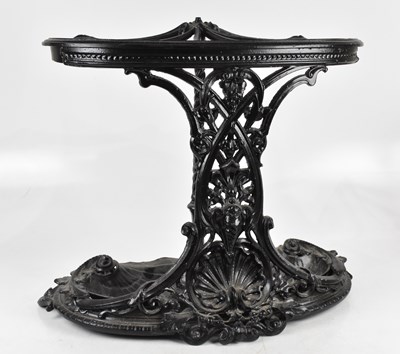 Lot 1484 - A Victorian style black painted cast iron two...