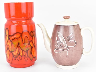 Lot 401 - MOORCROFT; a mid-20th century teapot decorated...