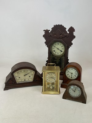 Lot 534 - Three various mantel clocks and two other...