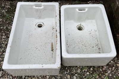 Lot 562 - Two Belfast sinks, larger 78 x 46 x 26cm.