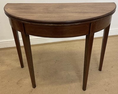 Lot 642 - A mahogany folding hall table, with inlaid...