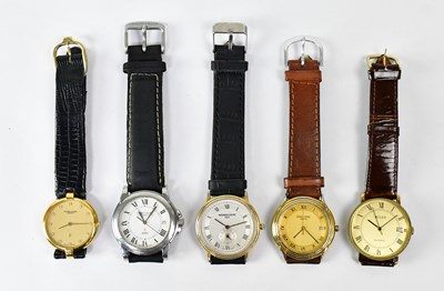 Lot 1176 - Five wristwatches, comprising three...