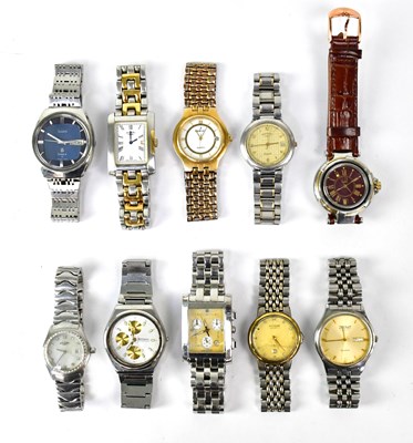 Lot 1180 - Ten wristwatches, comprising Zeenat, Dunhill,...