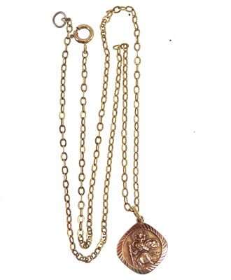 Lot 1168 - A modern 9ct gold St Christopher pendant with...