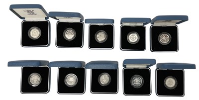Lot 1412 - ROYAL MINT; ten United Kingdom silver proof...