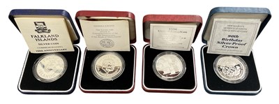 Lot 1462 - ROYAL MINT; four silver coins comprising Her...