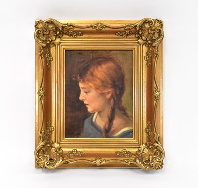 Lot 613 - R. W.; oil on canvas mounted on board, head...