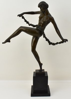 Lot 593 - AFTER PIERRE LE FAGUAYS; a patinated bronzed...