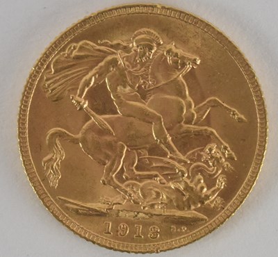 Lot 1402 - A George V 1913 full sovereign.