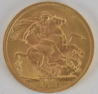 Lot 1403 - A George V 1913 full sovereign.