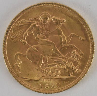 Lot 1404 - A George V 1915 full sovereign.